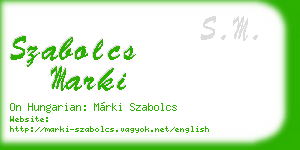 szabolcs marki business card